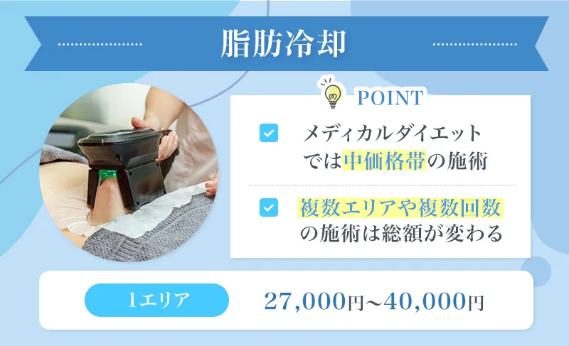 脂肪冷却は施術エリアの数と施術回数で総額が変わる