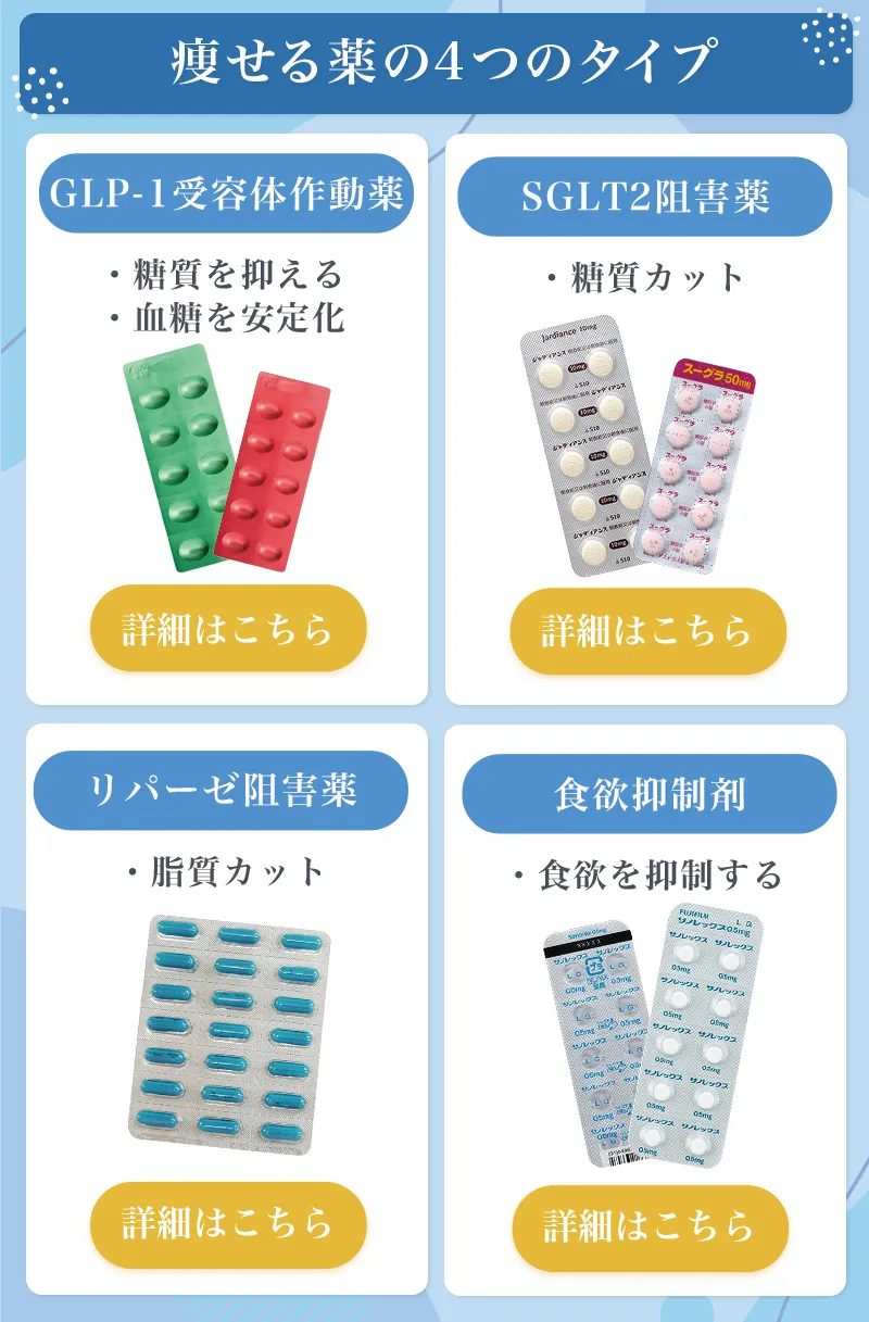 痩せる薬の4分類