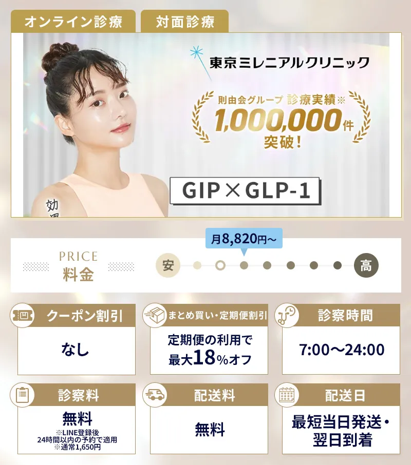 東京ミレニアルクリニックのメディカルダイエットプランの特徴